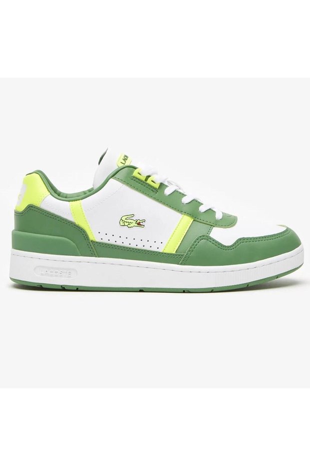 T-Clip Genuine Leather Men's Sneaker Casual Sports Shoes Green-White