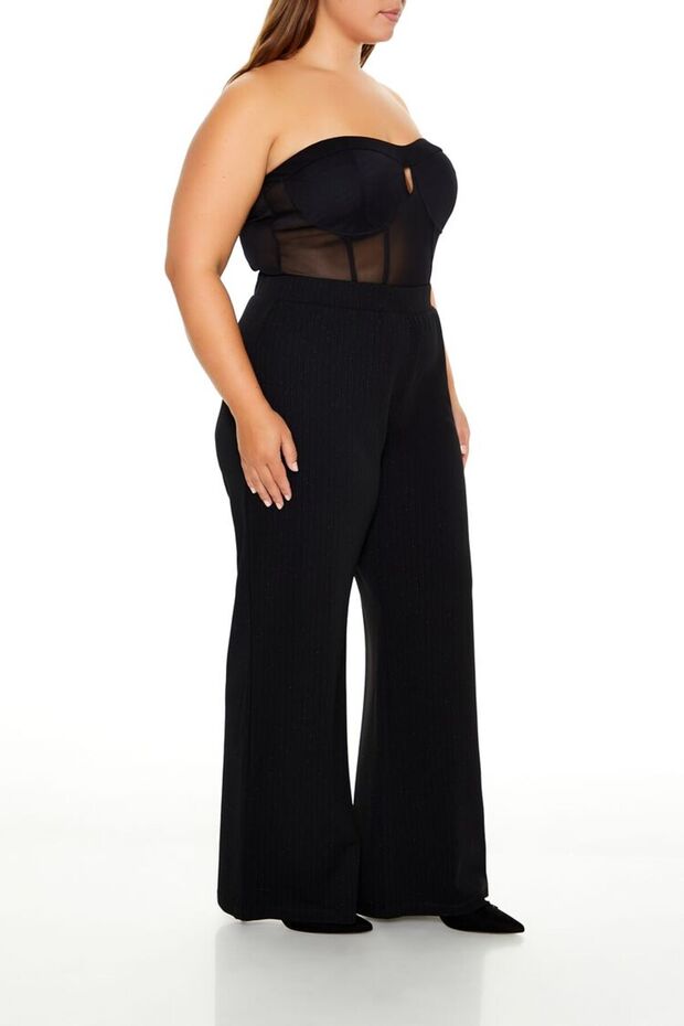 Plus Size Düz Kesim Pantolon - 3