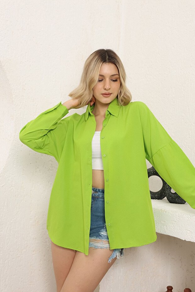 Kadın Gömlek Oversize - 6