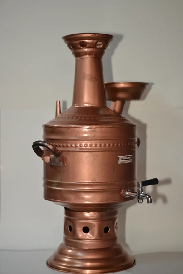 Kırmızı Bakır El Yapımı Semaver - 3