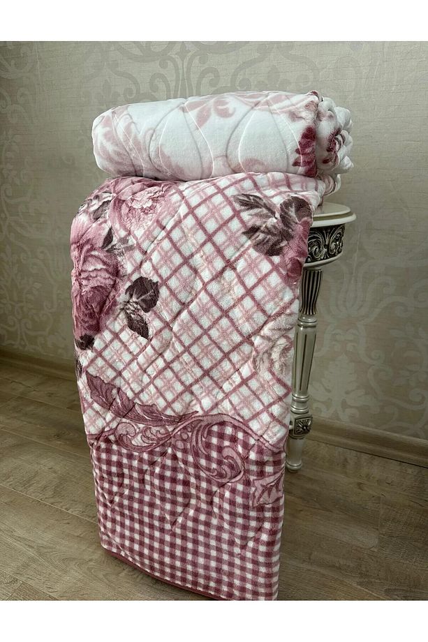 Polyester Tek Kişilik Gül Kurusu Battaniye - 1