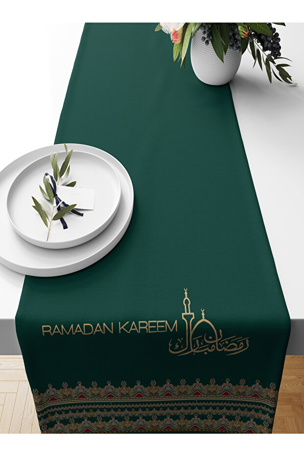 مفرش طاولة بطبعة رقمية من مجموعة رمضان، مقاس 140×40 سم