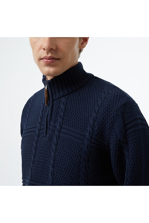 Erkek Lacivert Regular Fit Triko - 5