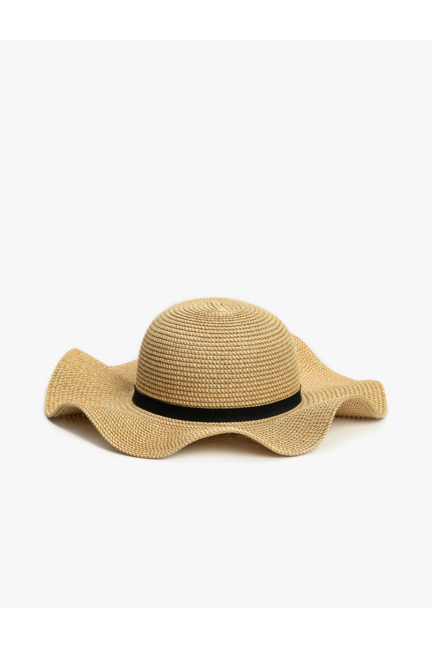 Straw Hat with Band Detail