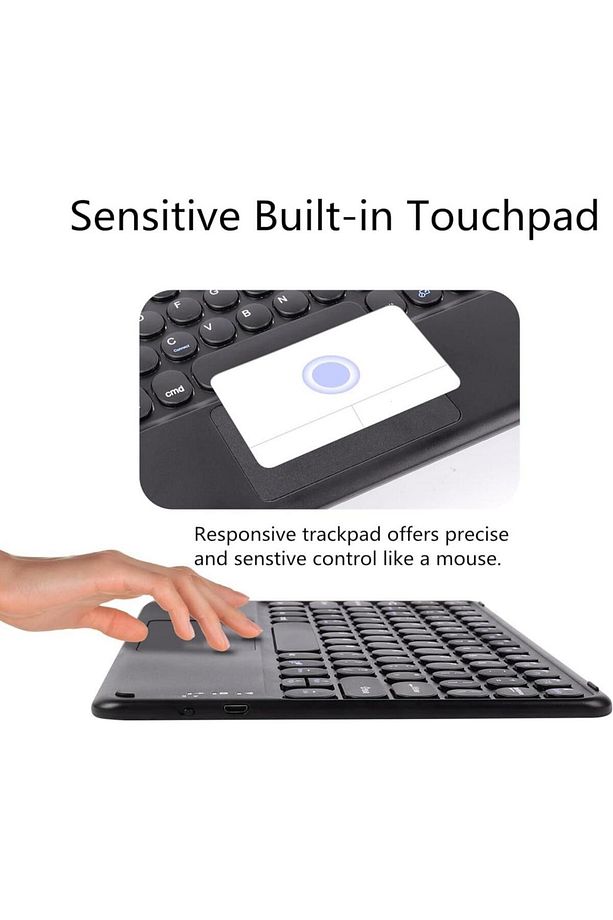 lenova Tab uyumlu P11 ZABL0042TR 11.5" Uyumlu Kablosuz Bluetooth Şarjlı TouchPad'li Klavye Mouse - 4