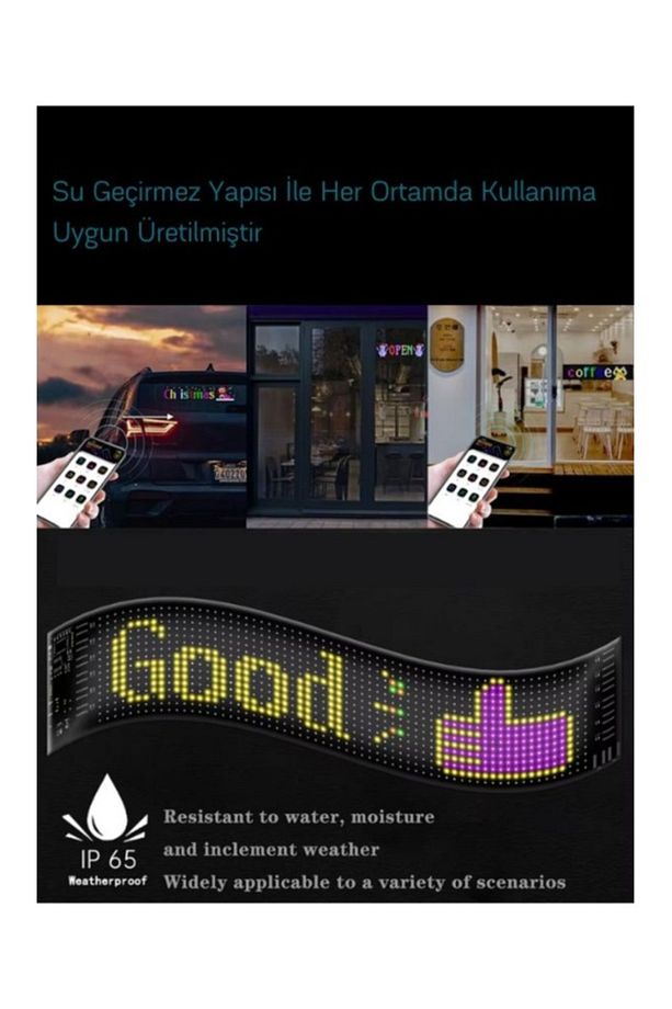 12x59.5cm Matrix Esnek Led Ekran Telefon Kontrollü Cama Yapışan Araba,kamyon,dükkan Bluetooth Tabela - 4