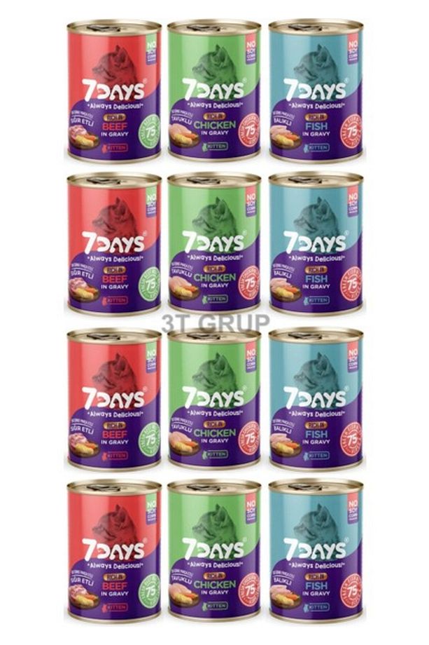 Karışık Kedi Konservesi Yavru 3 Çeşit 415 gr X 12 Adet - 1