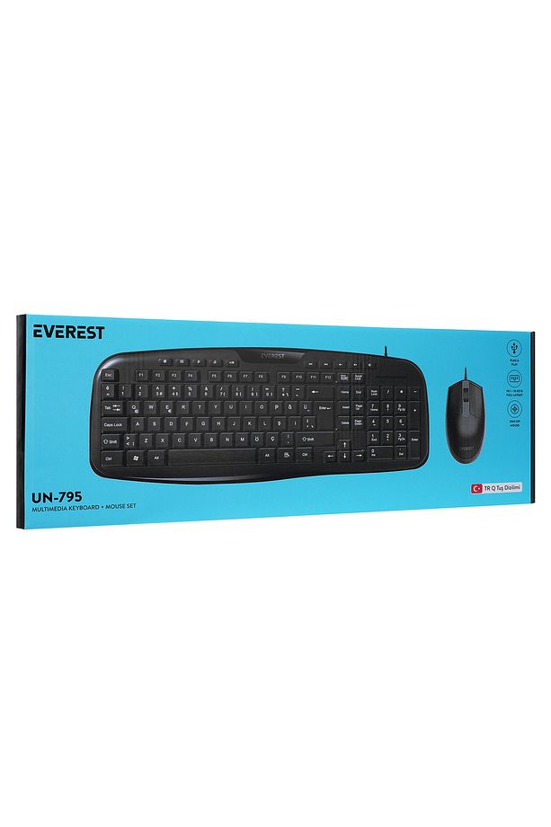 UN-795 Siyah Usb Q Multimedia Klavye + Mouse Set - 8