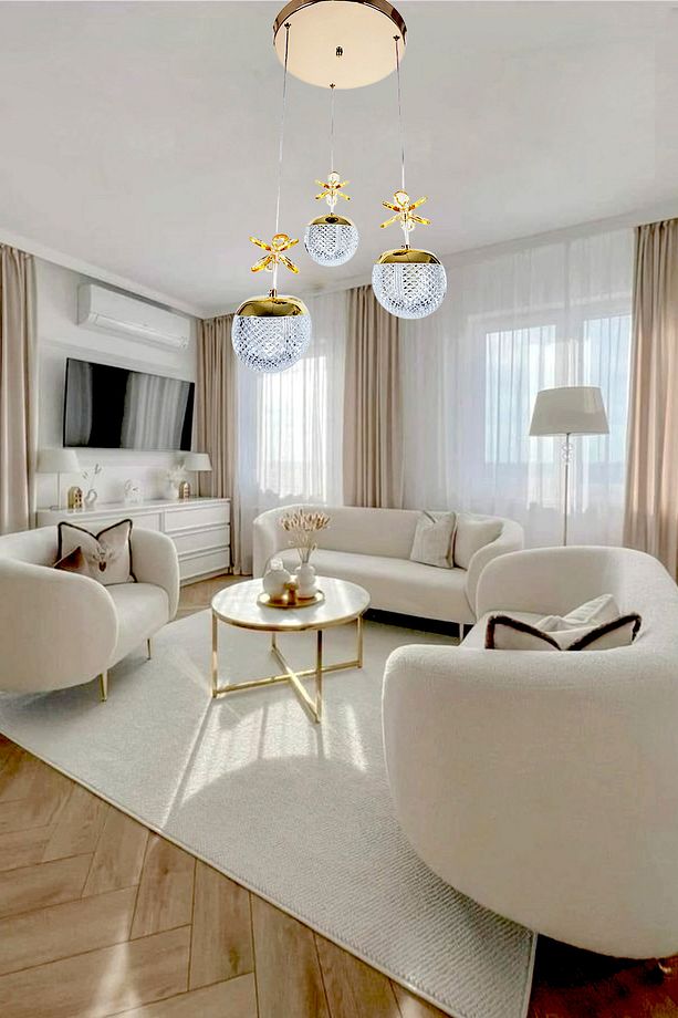 Buse  3lü Sarkıt Avize Modern Dekoratif Oturma Odası Koridor Salon Yatak Odası - 3