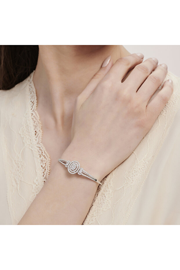 Altınbaş Gümüş Oval Bileklik - 4