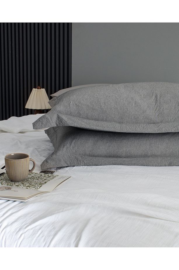 Meleni Çift Kişilik Comforter Set - Gri - 4