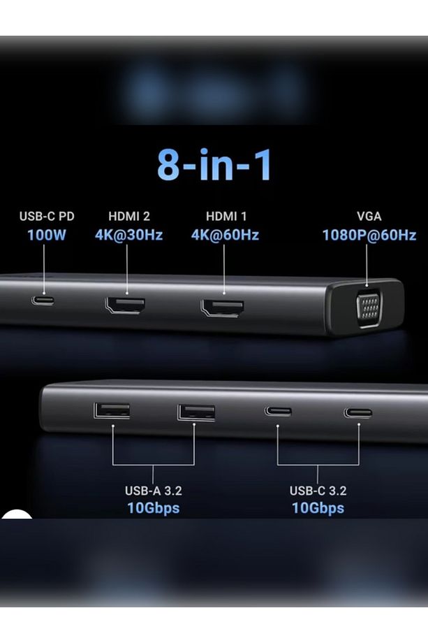 35588 8-in-1 Usb 3.0 100w Pd Port Çoklayıcı Hub - 35588 - 2