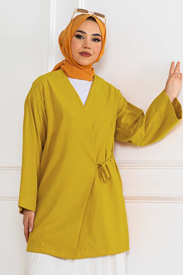 Side Tie Kimono Mustard 2147