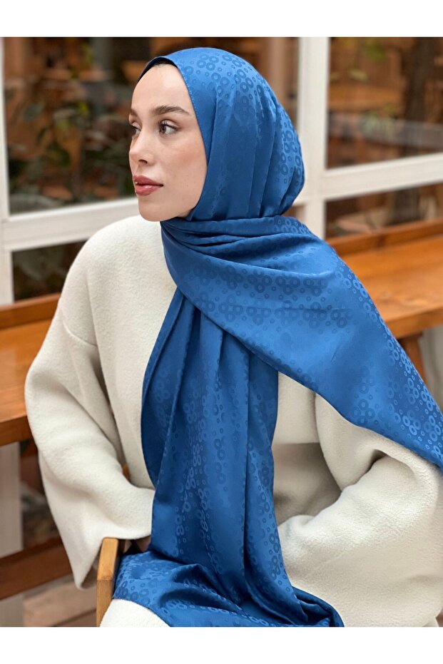 شال بنمط الفقاعات من سلسلة الجاكار الحريرية - 3