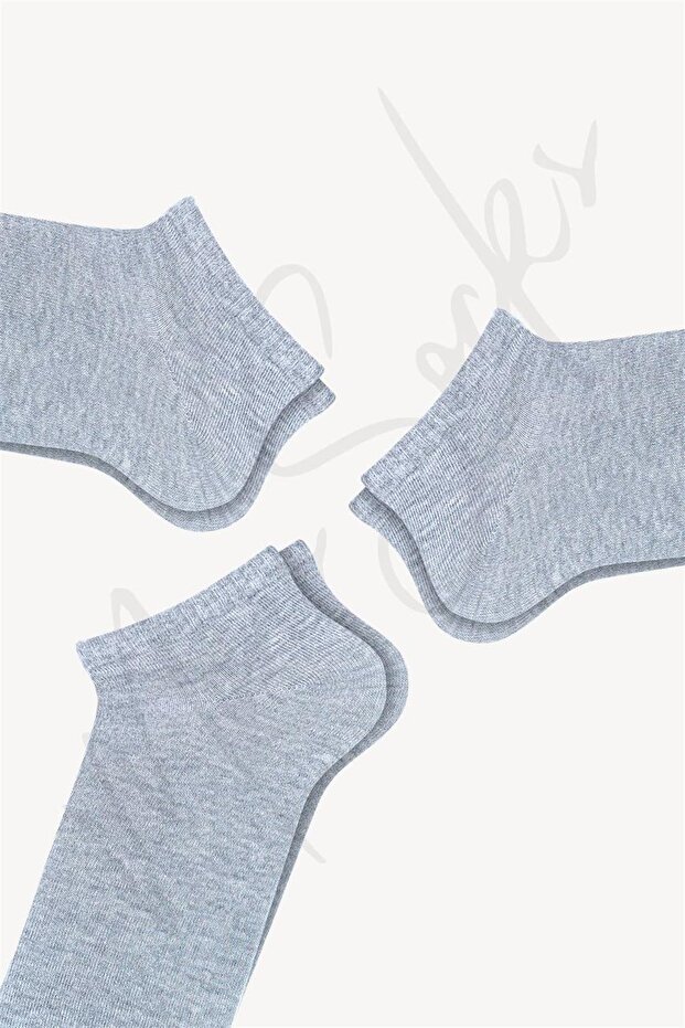 - 3-Piece Basic Plain Booties Socks - 2