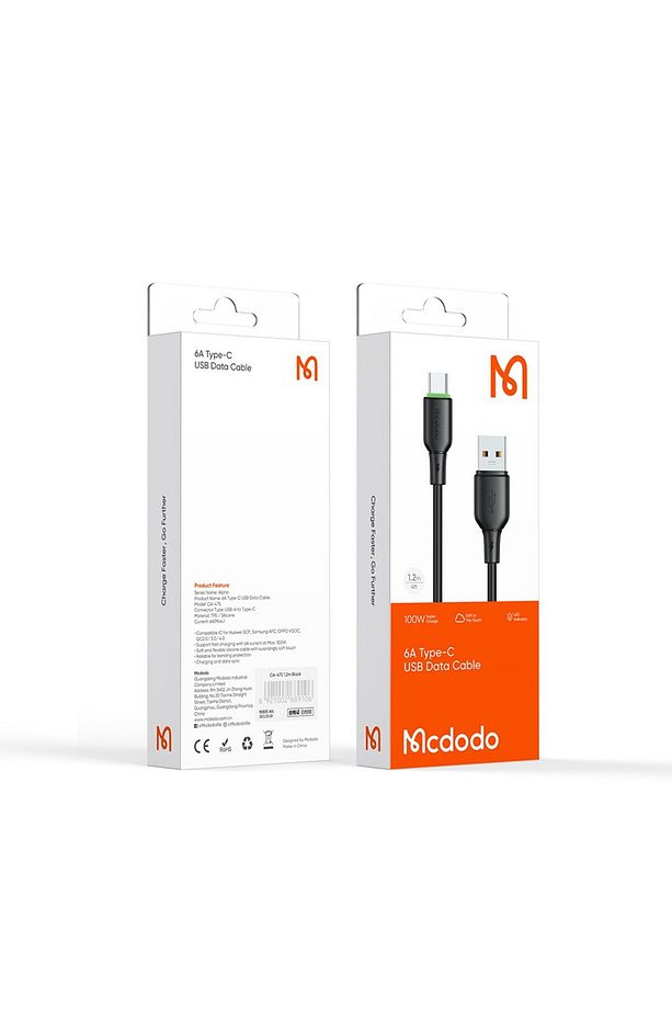 CA-4751 100W USB-A TO USB-C ŞARJ VE DATA KABLOSU- 1.2 M SİYAH - 4