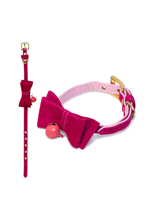 Suede Bow Tie Cat Collar