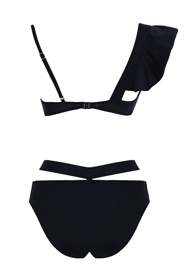 Volant-Bikini-Set mit V-Ausschnitt - 2