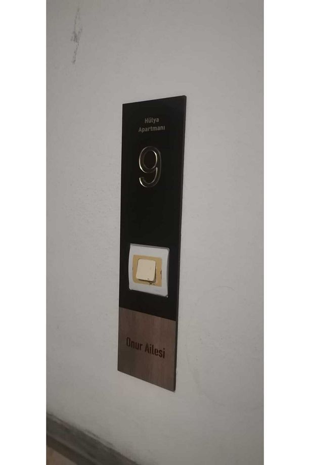 Kişiye Özel Isimli Dekoratif Kapı Numarası Siyah-Ahşap - 5