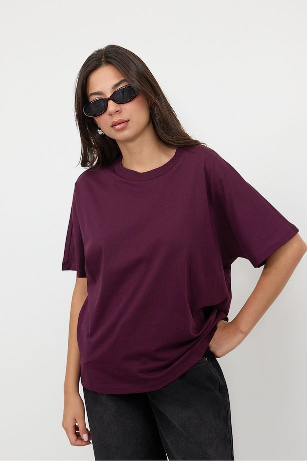 Kısa Kollu Oversize Basic T-shirt P0730-J6J7Y4 - 6