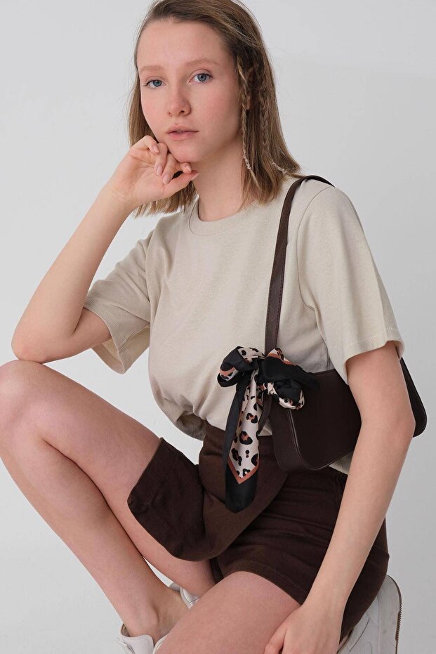 Bisiklet Yaka Basic T-shirt P1002-E8 - 1