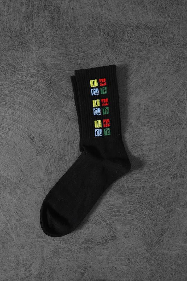 Siyah İ AM CUTE Çorap - 1