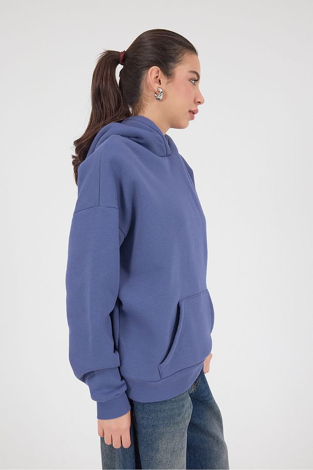 Kapüşonlu Şardonlu Basic Sweatshirt S1596-k5 - 4