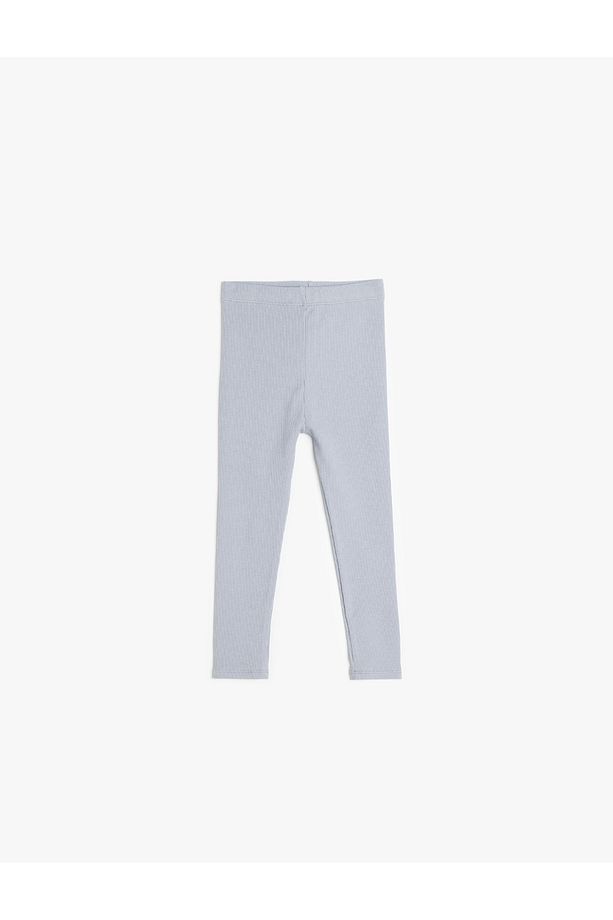 Pamuklu Beli Lastikli Basic Uzun Tayt - 1