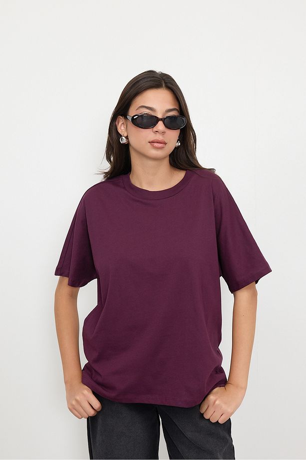 Kısa Kollu Oversize Basic T-shirt P0730-J6J7Y4 - 2
