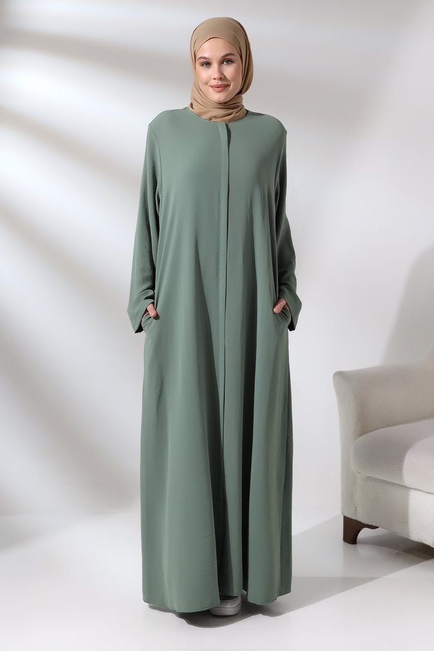 Mint Women's Aerobin Hidden Zipper Hijab Ferace Dress