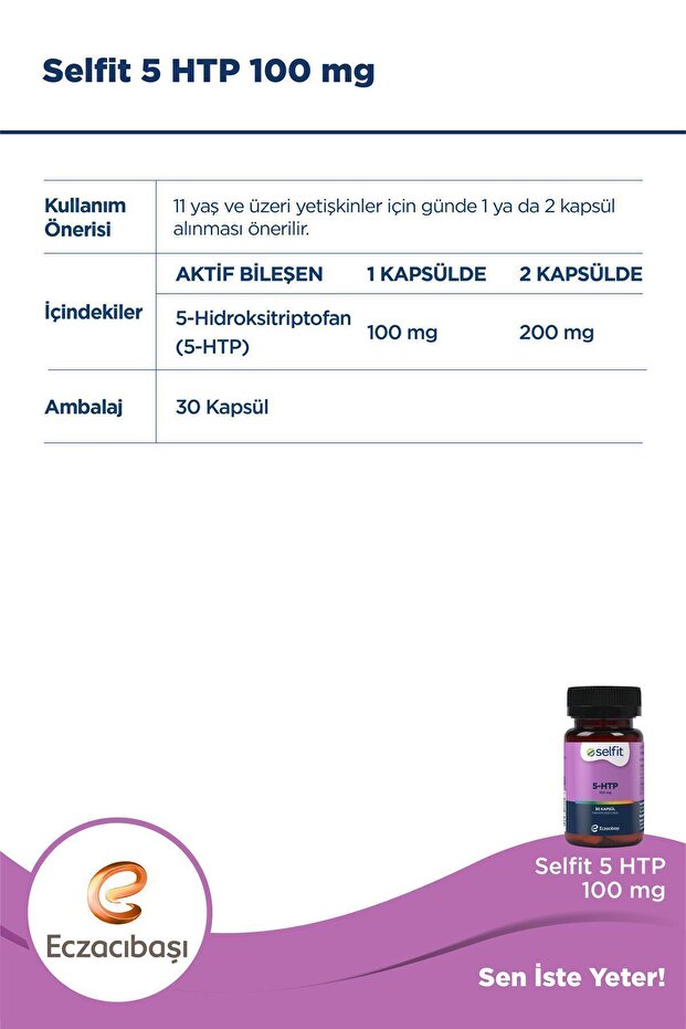 5-HTP 100 mg - 30 Kapsül - 3