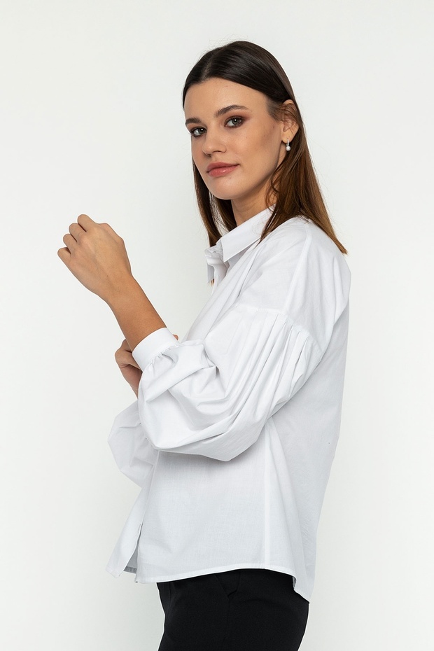 Pileli Balon Kol Gömlek - 3