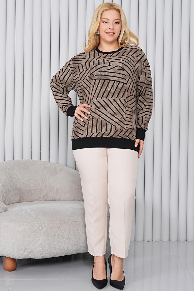 Plus Size Leopard Pattern Soft Sweater - 6