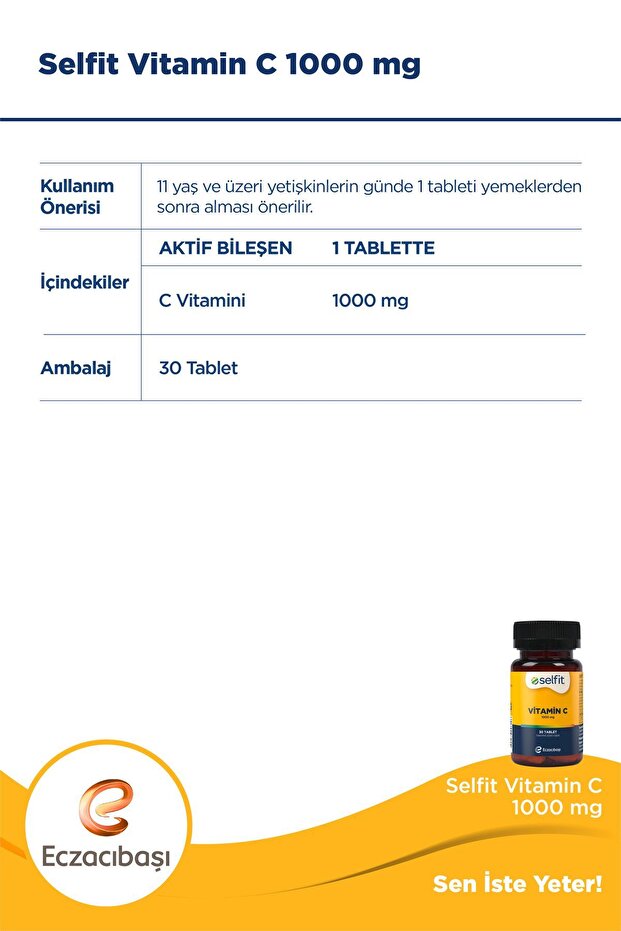 C Vitamini 1000 mg - 30 Tablet - 3