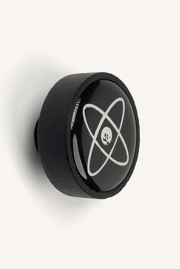 Cosmos Patterned Black Wooden Children's Room Cabinet and Drawer Handle
