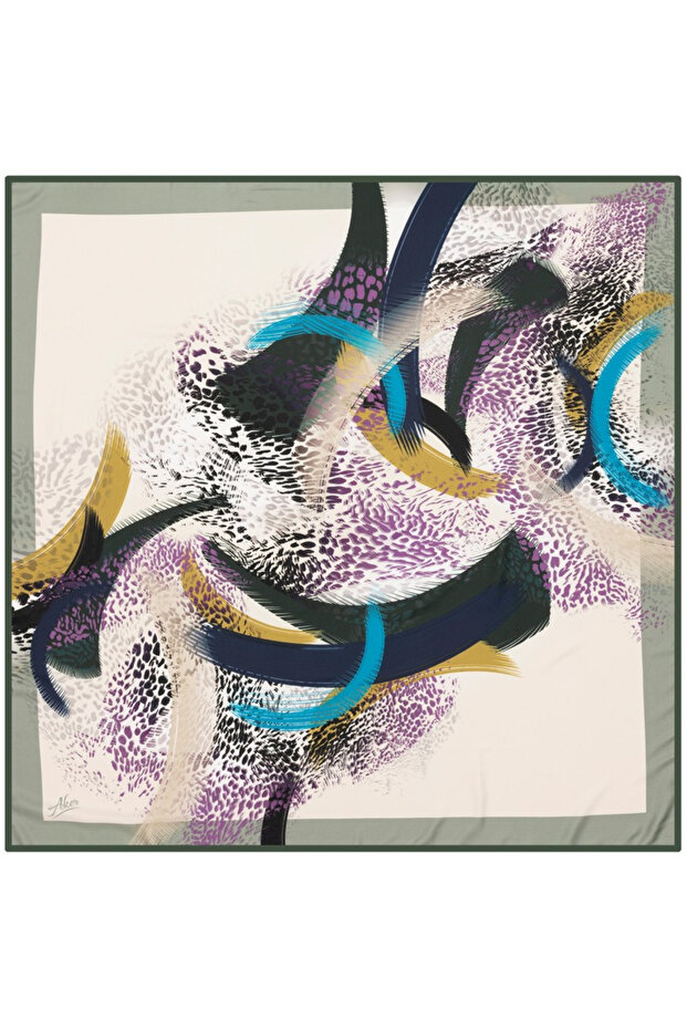 90X90 Aker Polyester Tivil Eşarp - 1