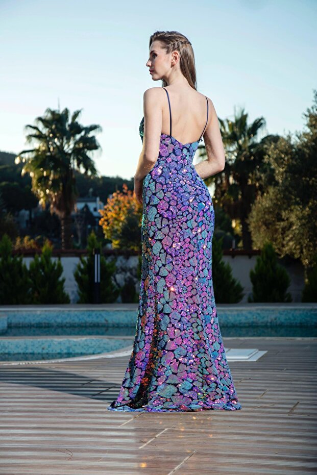 5746JPAY JANE PAYETLİ ELBİSE - 2