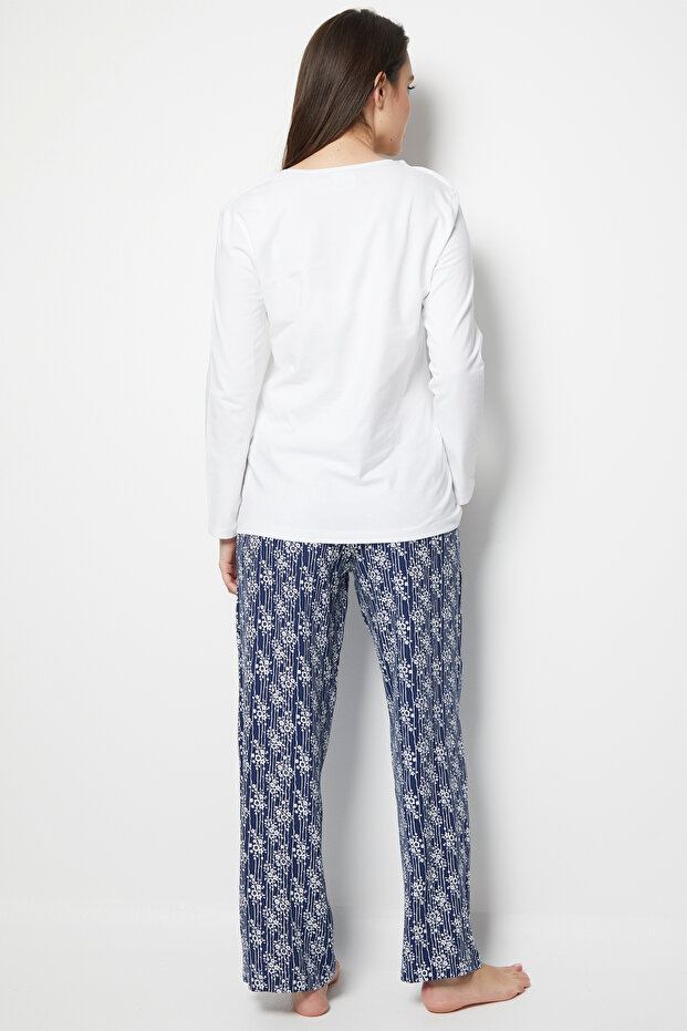 White-Black Pijama Takımı - 5