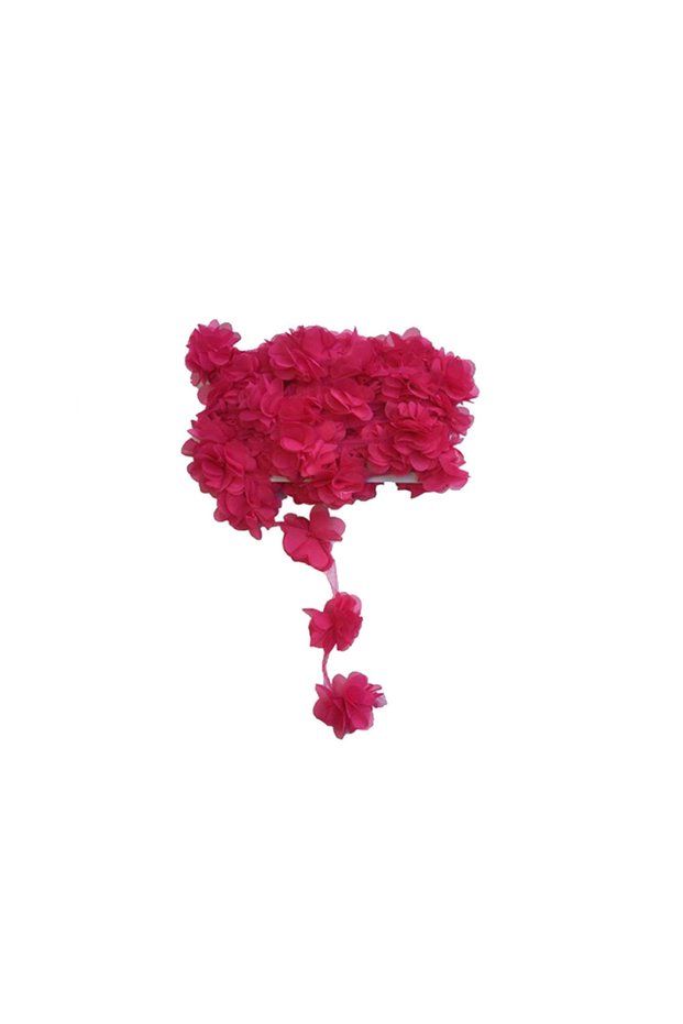 Laser Cut Tulle Flower (Chiffon Flower) (10 Meters) Fuchsia