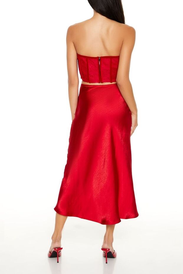 Saten Slip Midi Etek - 5