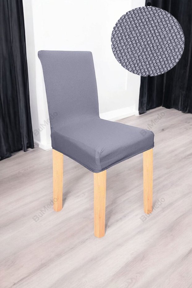 Honeycomb Spandex Fabric Lycra Washable Anti-Pilling Chair Cover Single Chair Cover - Gray