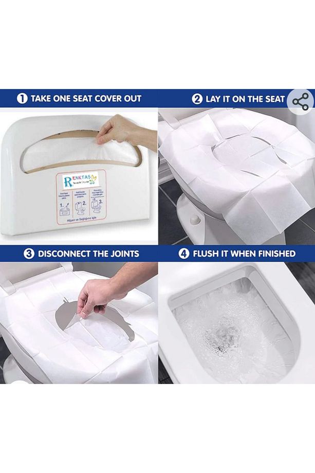 Tek Kullanımlık Klozet Kapak Örtüsü Hijyenik 250li Wc Örtüsü - 6