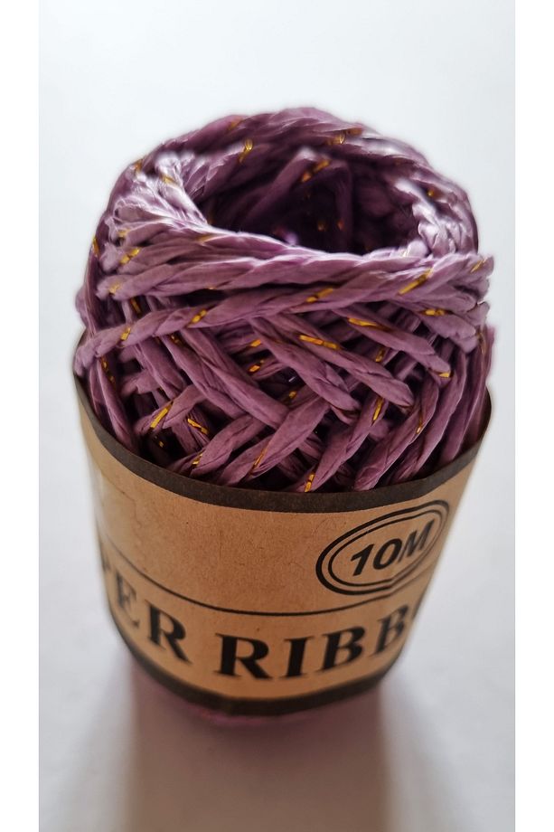 Renkli Simli Kağıt İp Paper Ribbon 10m - Renk Seçenekli 1 Adet - 1