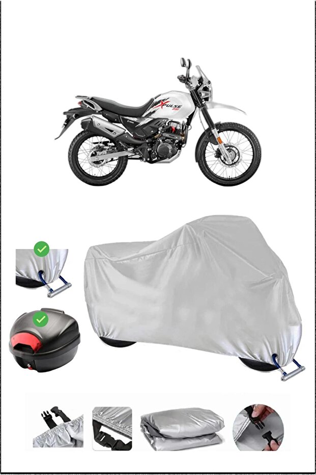 Hero Xpulse200 Rear Bag Lock Compatible Waterproof Motorcycle Tent-Gray