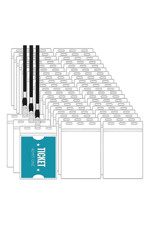 100 Pcs Wholesale 14.5cm X 9.5cm Clear Name Badge Bag - Id, Ticket and Card Protection Container (Without Sign)