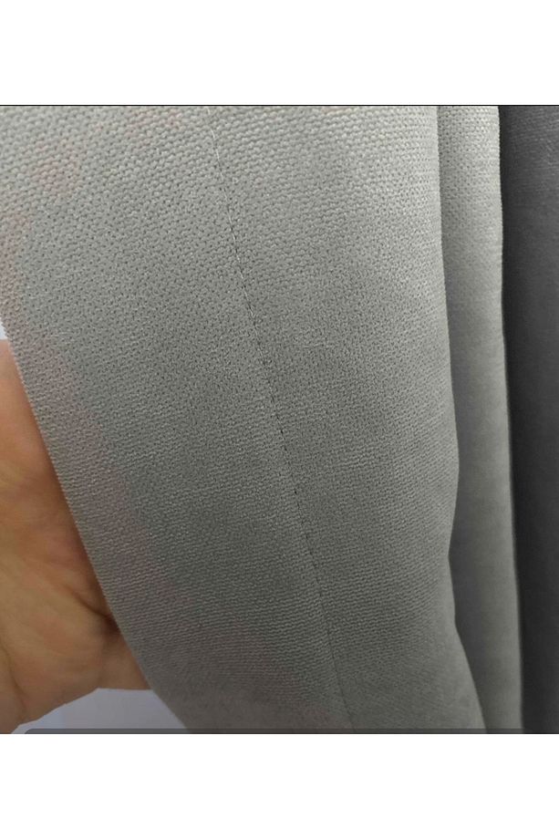 Fon Keten Açık Gri Ağır Gramajlı 1/3 Sık Pile (Tek Kanat) Kumaş Toplama Bağ Kolu - 5