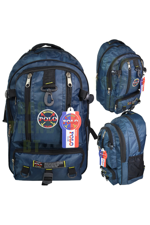 Mountaineer Backpack 45 Liters | Thick Tent Fabric, Navy Blue Camping Bag