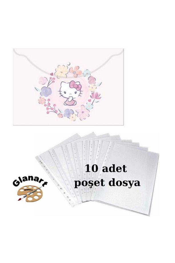 a4 boy çıt çıt  ödev dosyası +10' lu poşet dosya - 1