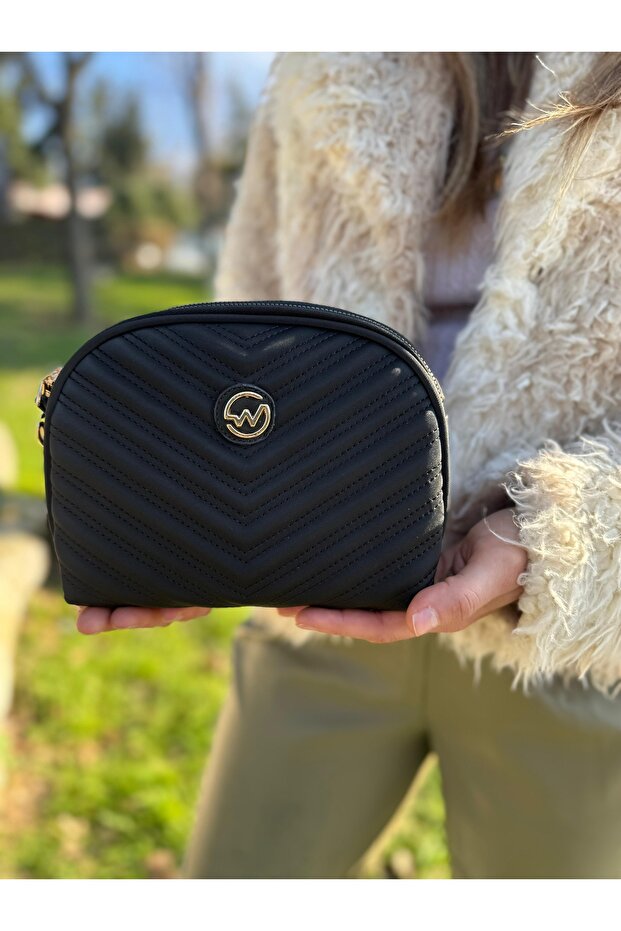 Simple and Stylish Women's Cross Shoulder and Portfolio Bag with Black Compartments and Adjustable Straps