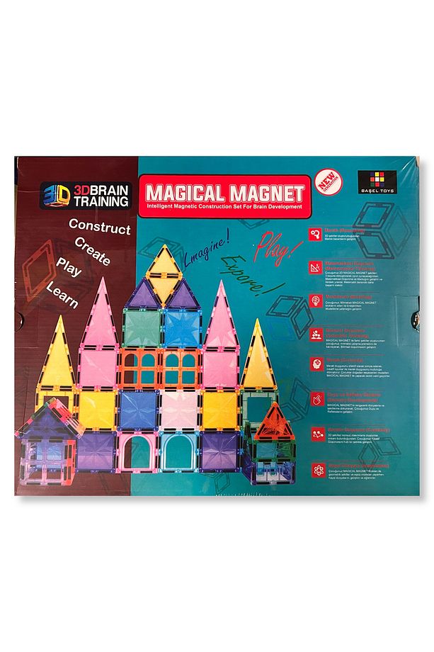 Magnescape Magnetic Tiles Mıknatıslı 3D Yapı Oyuncağı Seti - 54 Parça - 6